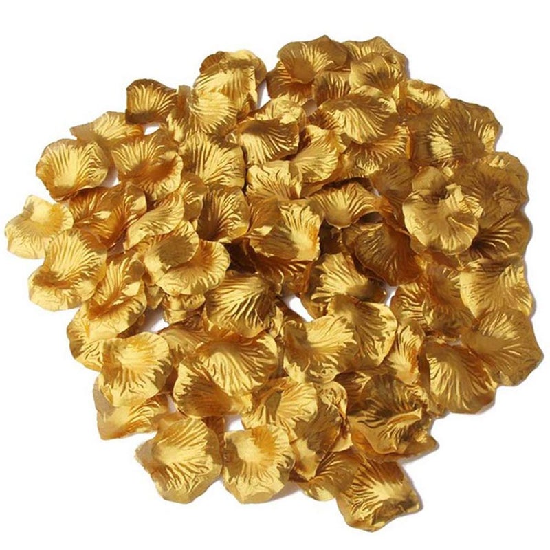 LZXD 1000 Pieces Gold Artificial Silk Rose Petals Flower Decoration Wedding Party Color Gold - Image 2